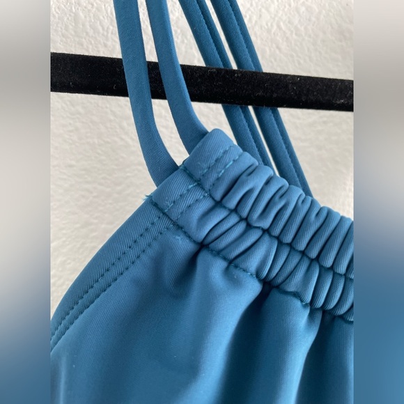 Lime Ricki indigo blue double-cinch tankini modest coverage swim suit top | M - Picture 7 of 9